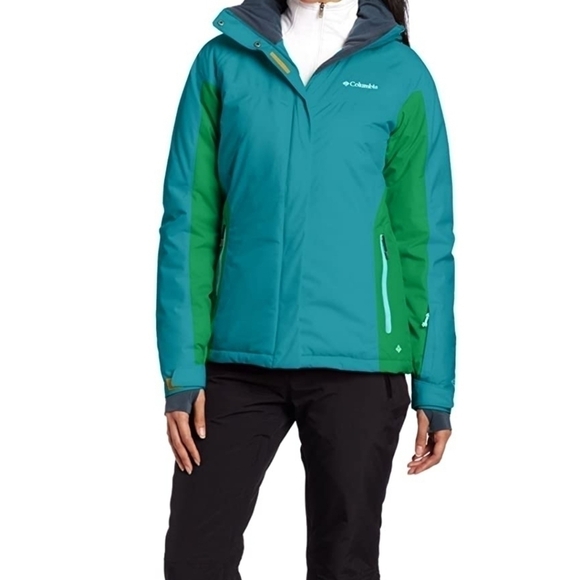 COLUMBIA Womans Powderhouse Jacket Emerald Size XS - Picture 3 of 16